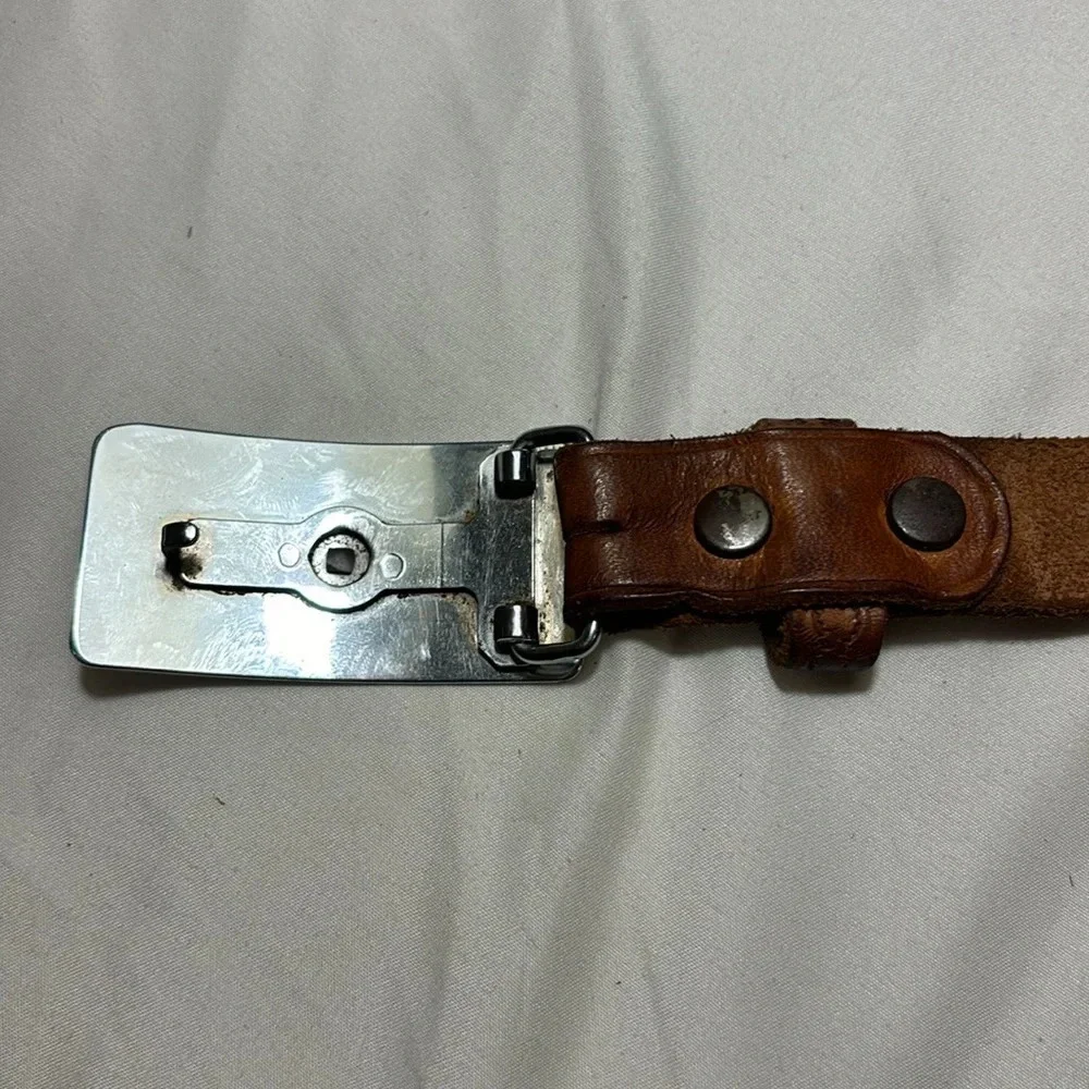 Vintage COWBOY BOOTS Belt Buckle and Leather Belt